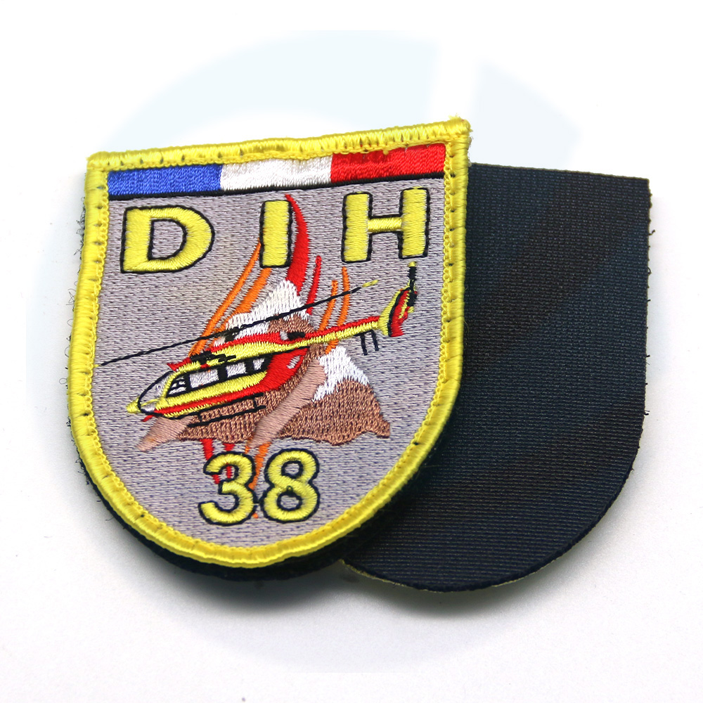 Custom Cool Morale Designer Hat Stoff gewebtes volles gestickeltes Logo -Eisen auf Stickereien Französische Luftwaffenflecken für Jacken Hüte Kleidung