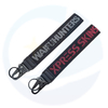 Großhandel benutzerdefinierte Schlüsselketten Carabiner Jacquard Logo Key Tag Keychain gewebte Schlüsselband Handgelenk Lanyard Schlüsselkette mit Carabiner