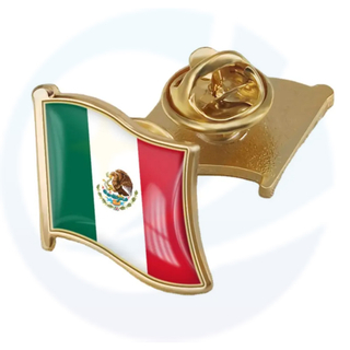 Großhandel Low -MOQ Metal National Mexikanische Flagge Lampel -Stift -Bulk Land Custom Epoxy Mexikanischer Emaille Pin