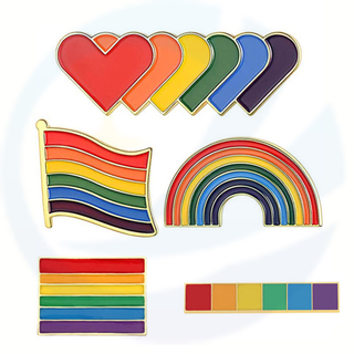 Pin Hersteller Regenbogen Emaille Pin Lapel Großhandel LGBT Gay Pride Regenbogen Annadel Pin