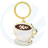 Benutzerdefinierte Großhandel 3D Cartoon Keychain Luxus niedlicher Designer Kaffee Metallschlüsselkettenzubehör Geschenk