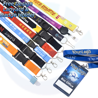 Hersteller benutzerdefinierter Werbelogo Lanyard mit Hals -Sublimation Drucken Polyester Lanyards für ID -Kartenabzeichen