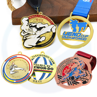 Hersteller kostenlos Design Custom Sports Metall Karate Taekwondo Kampfkunst Kung Fu BJJ Jiu Jitsu Judo Medaillen