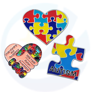 Fabrik direkte Autismusbewusstsein benutzerdefinierte Abzeichen Metall Email Revers Pin