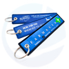 Werbegeschenke benutzerdefinierte billige Jet -Tag -Stickst Stickstickwagen Wickeln gewebter Schlüsselbund