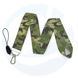 Custom Polyester Wärmeübertragung Armee Militäruniform Logo Sublimation gedruckter Tarn Lanyard