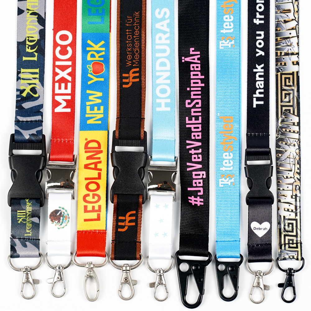 Werbe Sublimation Printing Polyester Lanyards Custom Logo Lanyard Neckriemen mit Clip