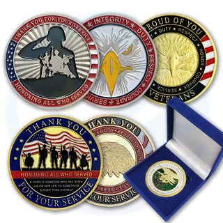 Neue Ankunft Custom Souvenir Coin Vielen Dank für Ihr Service Veterans Creed Vielen Dank für Ihre Service Challenge Coin
