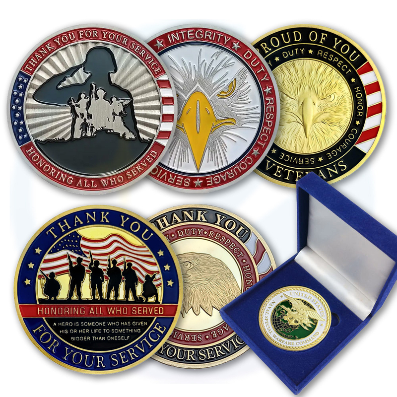 Neue Ankunft Custom Souvenir Coin Vielen Dank für Ihr Service Veterans Creed Vielen Dank für Ihre Service Challenge Coin