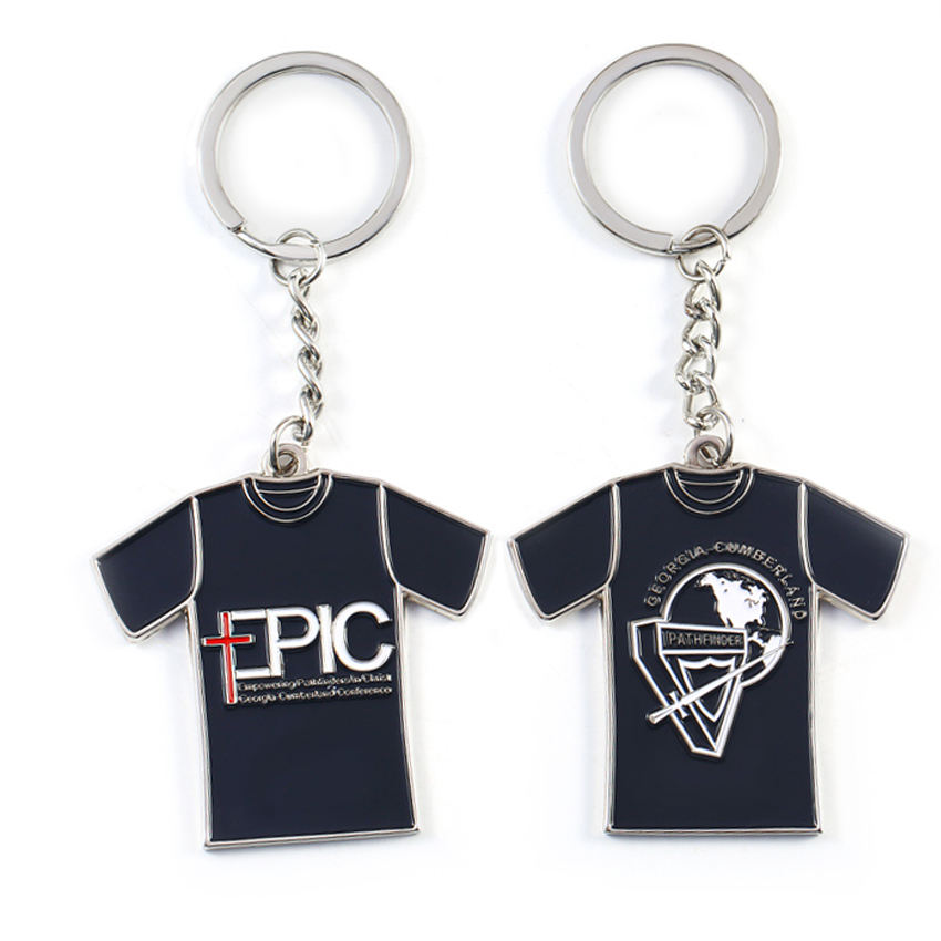 Customized Soccer T -Shirt Metal Keychain für Geschenk