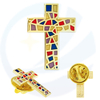 Jesus Cross Brosche Custom Glauben Revers Legen Christian Pins religiöse Religion Brosche Pin Cartoon Metal Weiche Emaille Pins für Freunde