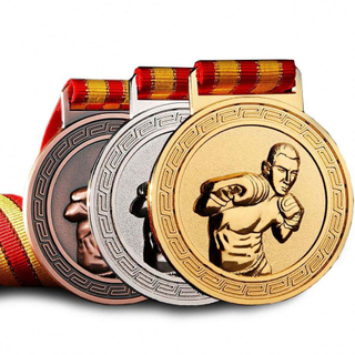 Custom 3D Manufacture Ribbon Award Plattierung Goldmedaillen Weiche Emaille Boxmedaille zum Verkauf