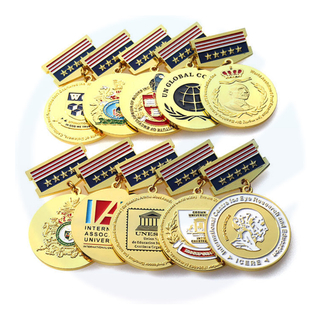 Fabrikpreis Custom Medal Abzeichen Jubiläum Souvenir Medallas de Metal 3d Honor Awards Medaillen mit Band