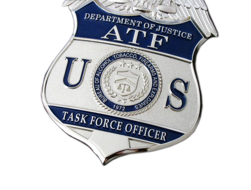 US ATF TFO Task Force Officer Badge Solid Copper Replica Film Requisiten