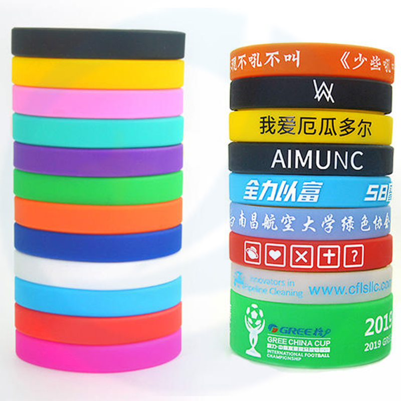 Heißverkaufs umweltfreundlich ohne Mindestanwerbung Geschenke Custom Logo Silicon Armband Handgelenk Band