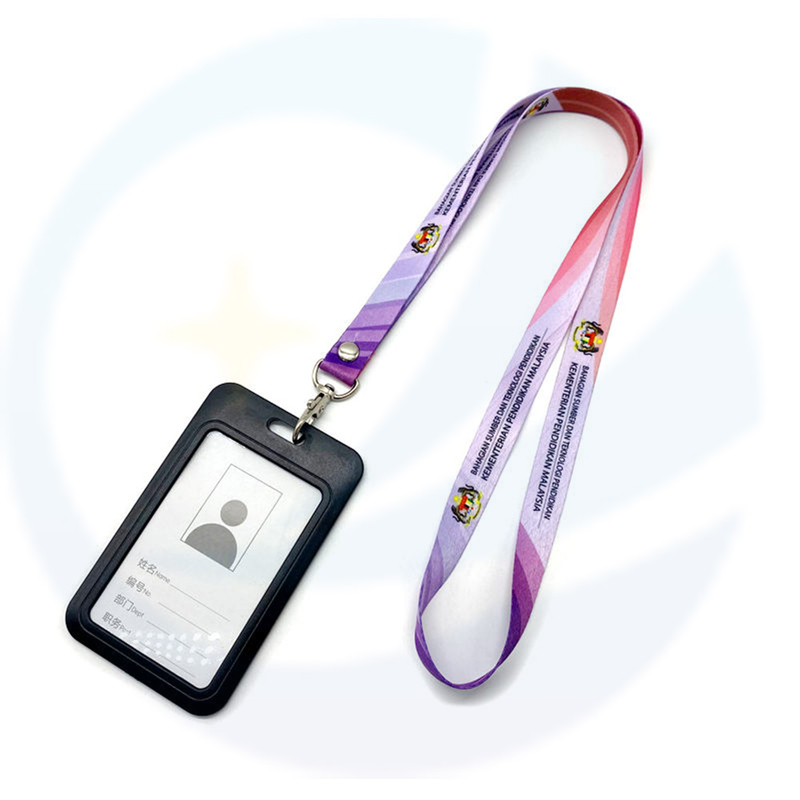 Lanyards mit Logo Custom Dye Sublimation Polyester Pink Lanyards ID -Abzeichenhalter mit Logo Custom