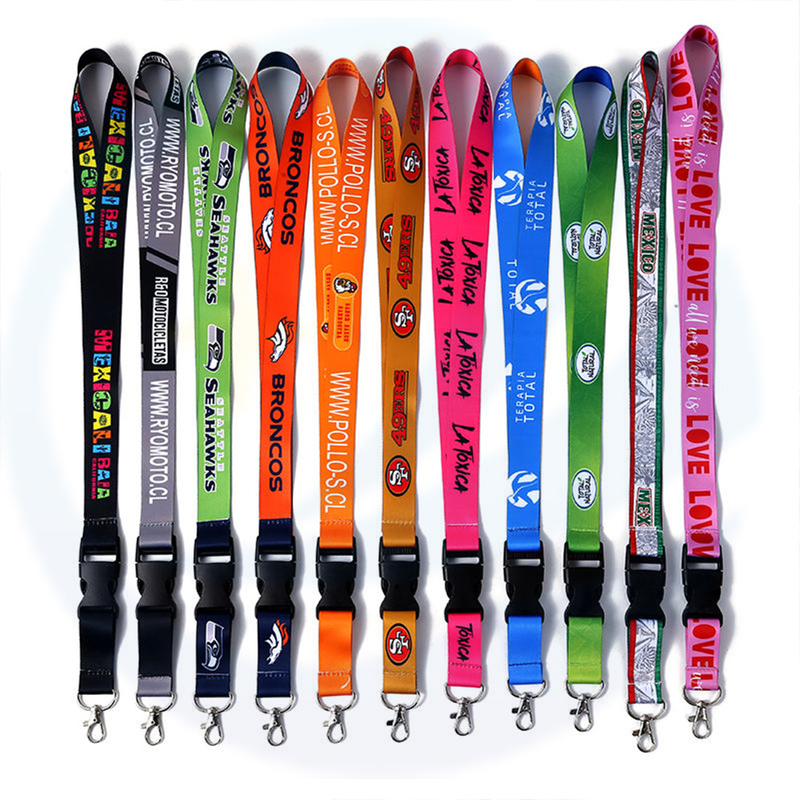 Großhandel benutzerdefinierte Sublimation Print ID -Kartenausweishalter Polyester Lanyard Schlüsselbund Lanyards mit Logo Custom