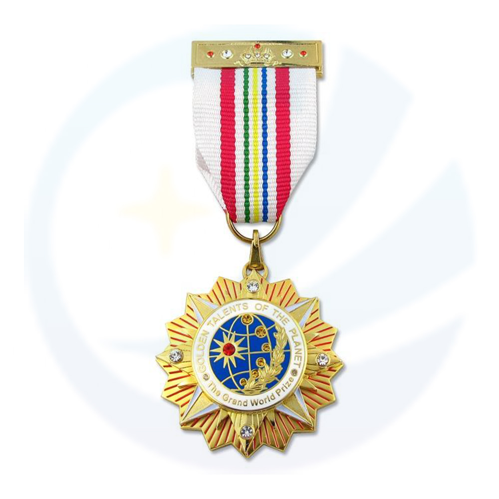 Hochwertige Luxus -Hard -Eannmel -Hersteller Ehrabler Medaillen mit Band