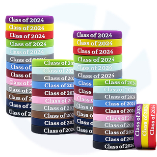 Customisierte Silikon -Handgelenkband bedruckte Gummi -Armbänder 12mm Werbebänder