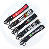 Benutzerdefinierte Logo -Werbeschlüsselanbieter Carabiner Drucken kurzer lanyard gewebter Logo Handgelenk Lanyard Motorrad Keychain