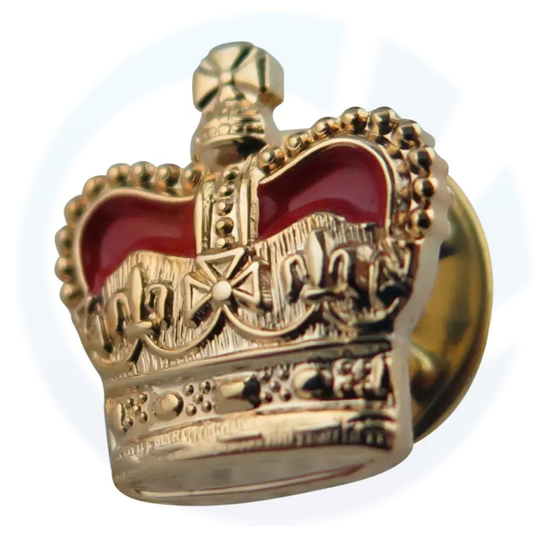 Wettbewerbsfähiger Preis Großhandel Emaille Custom Silver Blank Royal Crown Metal Badge Royal Revers Pin