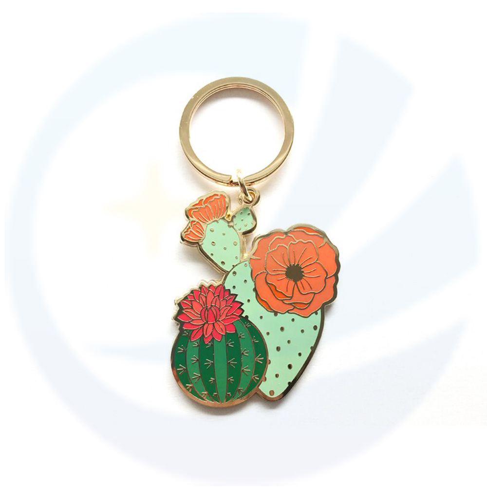 Fertigung maßgeschneidertes Design Hart Emaille Monstera Blatttopftopf Pflanze Schlüsselanhänger Keyrings Anhänger Custom Plant Schlüsselbund