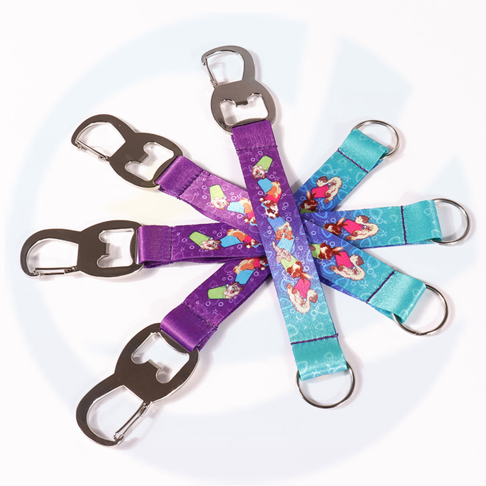 Personalisierte andere Sublimation bedruckte Hals -Stoff -Werbe -Sitte für ID -Abzeichen mit Logo -Flaschenöffner Polyester Lanyard