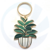 Fertigung maßgeschneidertes Design Hart Emaille Monstera Blatttopftopf Pflanze Schlüsselanhänger Keyrings Anhänger Custom Plant Schlüsselbund