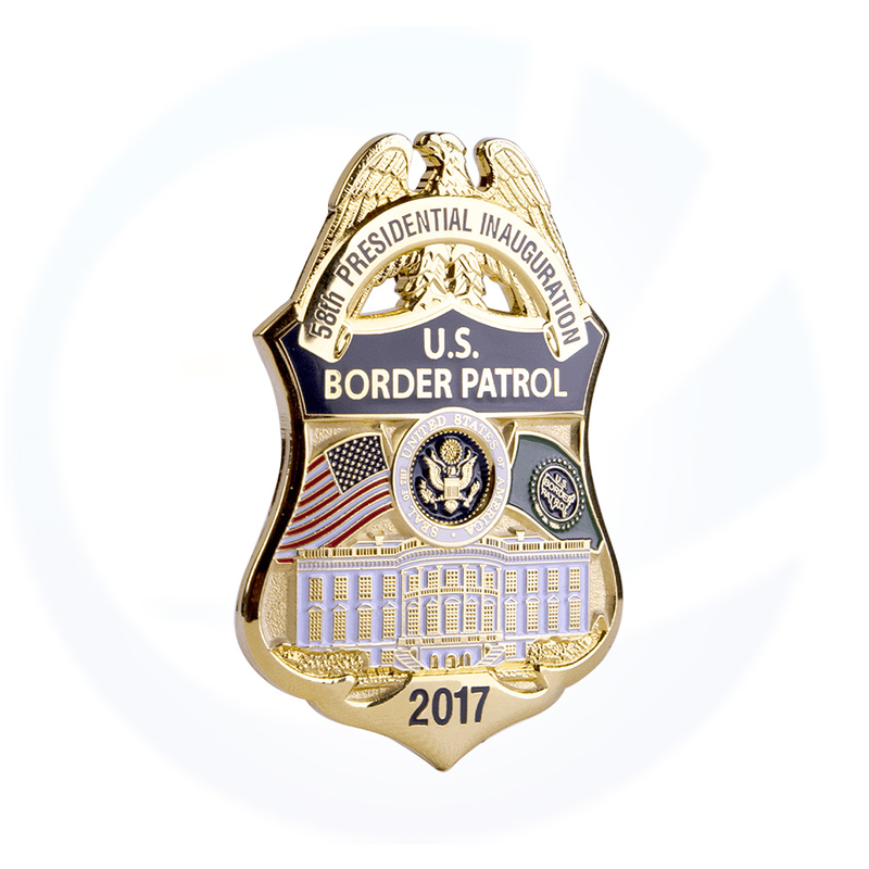Gold U.S Military Police Border Patrol Badges