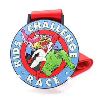 Customized Silicon Gummi -Kinder Rennen Race Medaillion Custom Gewinner Sport PVC Medaille no MOQ