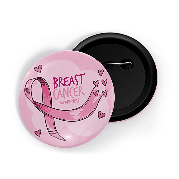 Pink Ribbon Knöpfe Neuheit Pink Brustkrebsbewusstsein Knöpfe Abzeichen Pinback Knöpfe Brosche