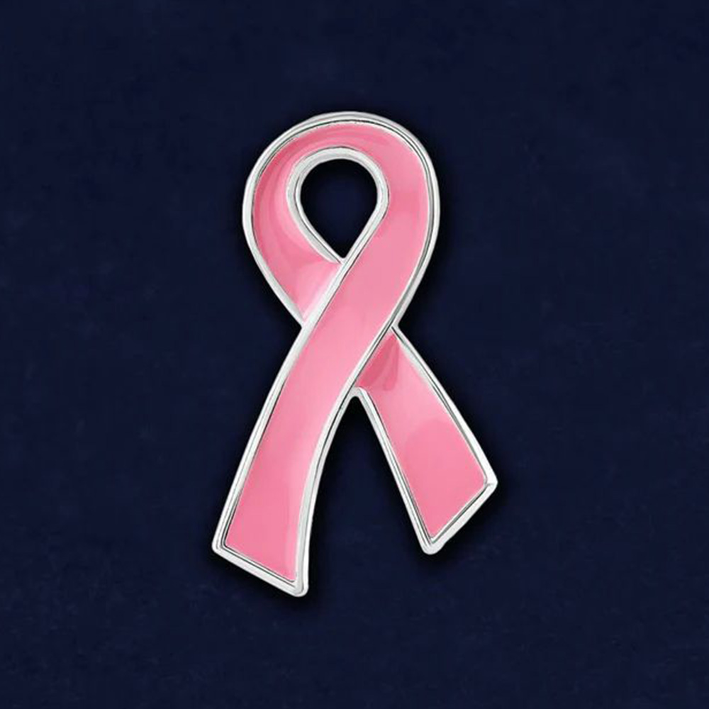 Benutzerdefinierte Logo rosa Bandes Brustkrebsbewusstsein Revers Pin