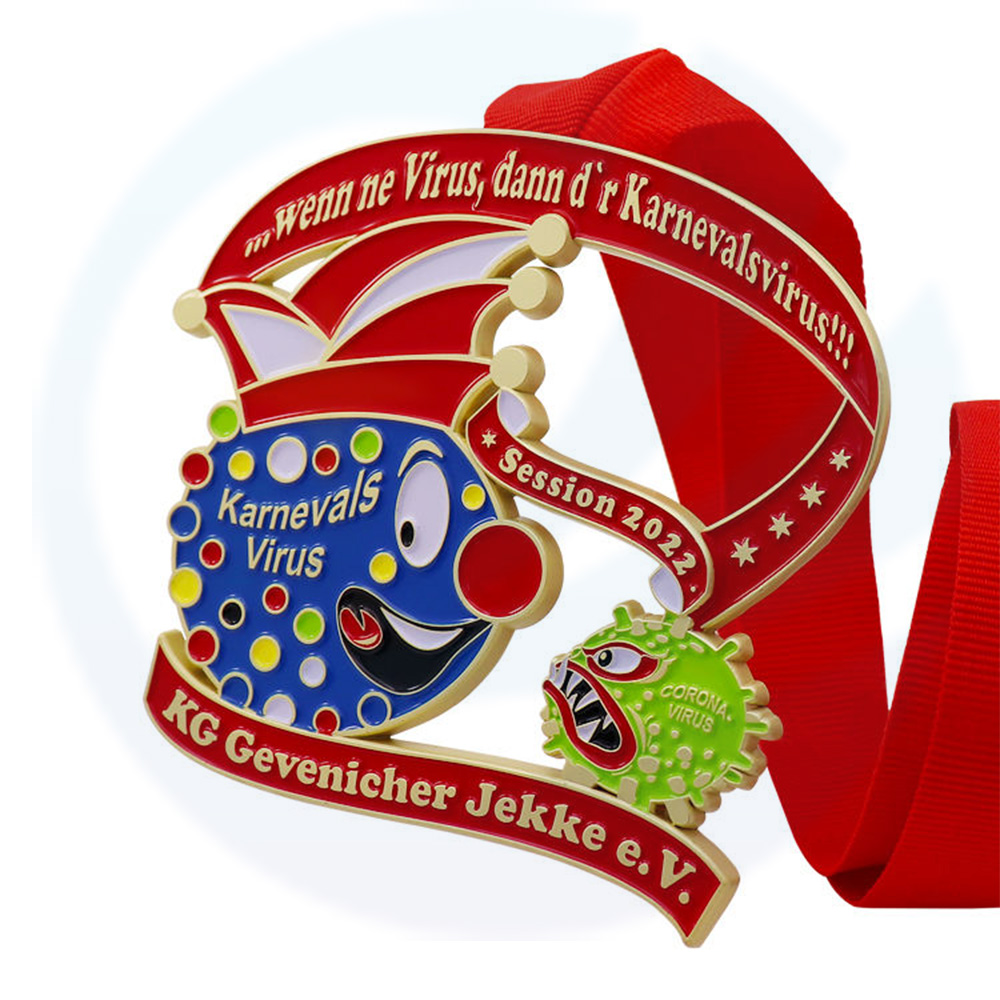 Medallas Custom Logo Kids Große goldplattierte Emaille Bunte Gedenkkarneval -Ereignis -Medaillen Clown Carnival Events