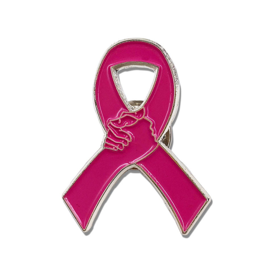 Benutzerdefinierte Logo rosa Bandes Brustkrebsbewusstsein Revers Pin