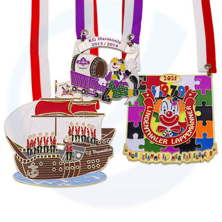 Medallas Custom Logo Kids Große goldplattierte Emaille Bunte Gedenkkarneval -Ereignis -Medaillen Clown Carnival Events