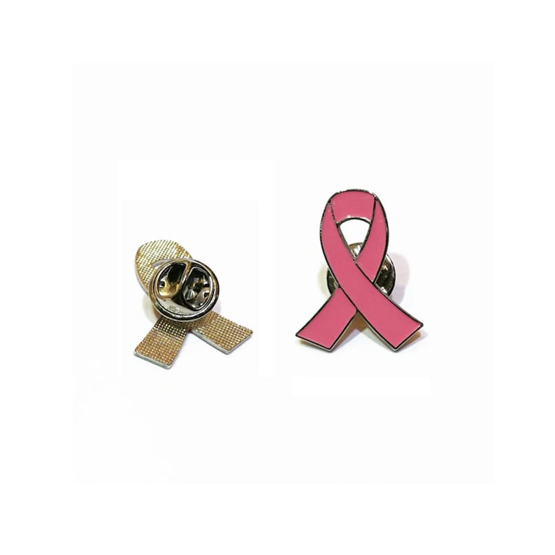 Benutzerdefinierte Logo rosa Bandes Brustkrebsbewusstsein Revers Pin