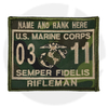 US Marine Woodland Camo Personalisierte MOS -Patch