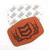 Personalisiertes Design Custom Hot Stamping Logo Echte Lederjacke Patches mit Klebstoff -Backing