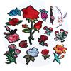 Großhandel benutzerdefinierte Stickereien Blumenflecken Roseneisen auf Flecken Blumen Applique Kleidung Patch Patch