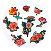 Großhandel benutzerdefinierte Stickereien Blumenflecken Roseneisen auf Flecken Blumen Applique Kleidung Patch Patch